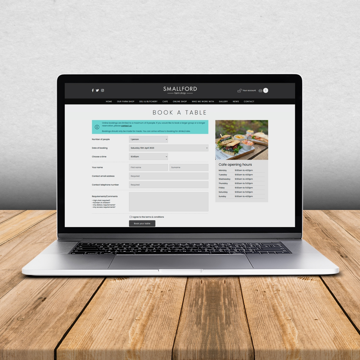 New Online Booking System for our Cafe Photograph